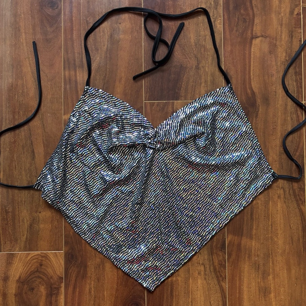 Vintage Sequin Backless Y2K Top